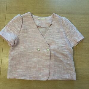 Elegant Pink V-Neck Blouse